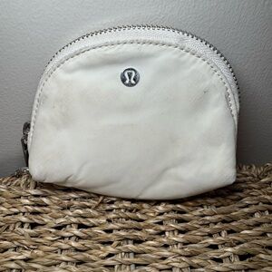 Lululemon White Small Zip Coin Pouch